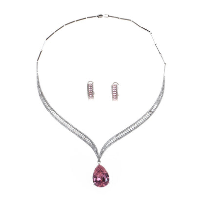 Collana e orecchini a goccia di zircone