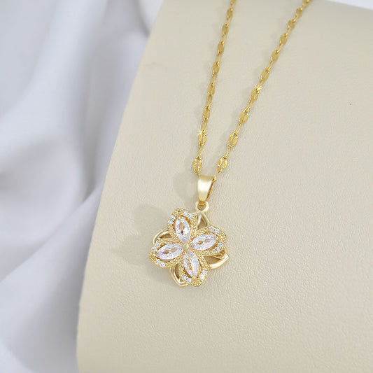 Collana fiore acciaio titanio