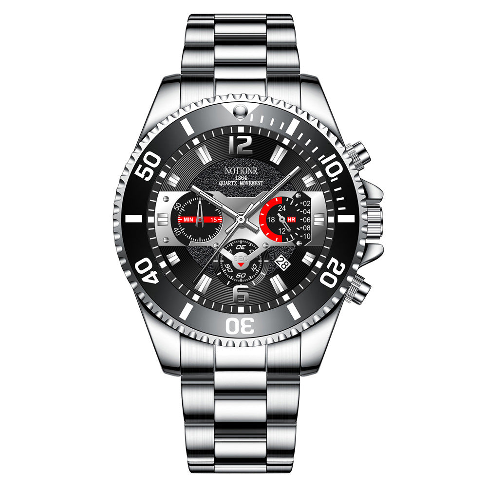 Orologio acciaio con calendario da uomo leggero
