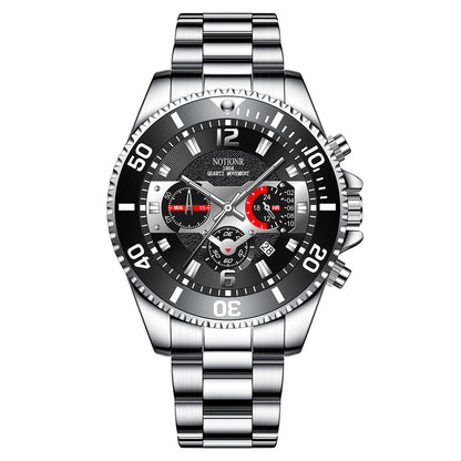 Orologio acciaio con calendario da uomo leggero