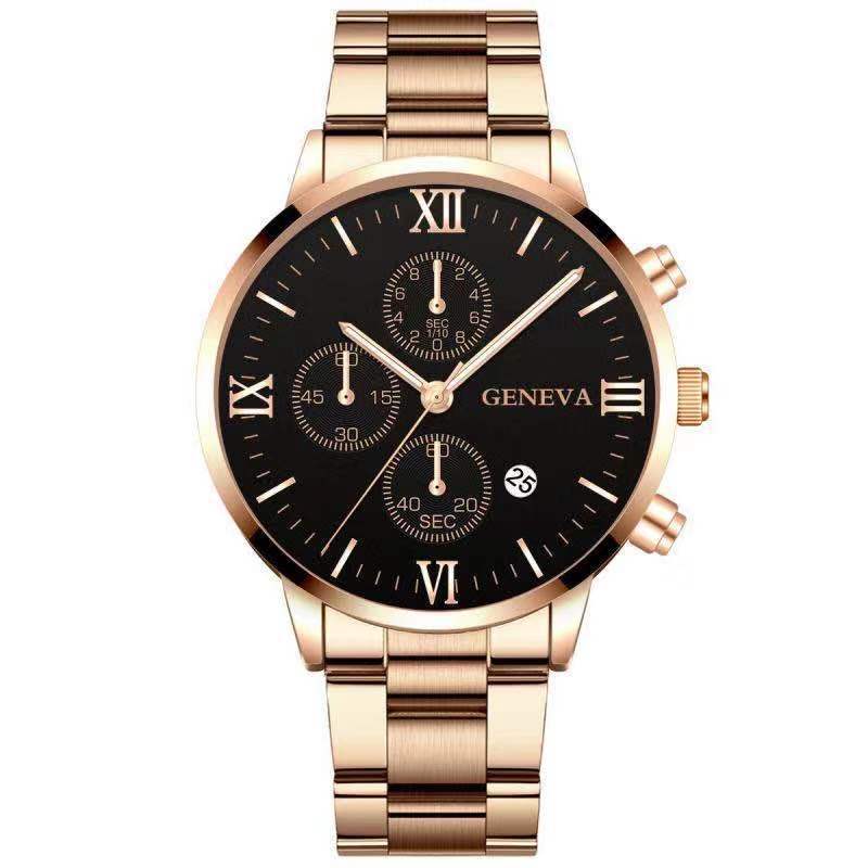 Orologio uomo acciaio con calendario tre quadranti