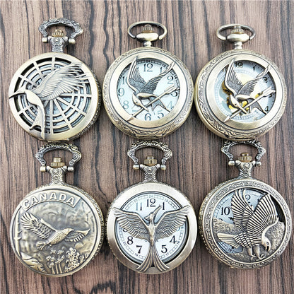 Orologio da tasca vintage uccello e freccia