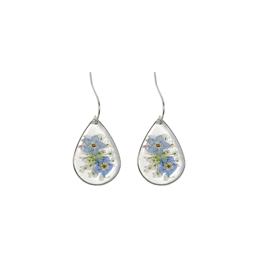 Orecchini resina goccia fiore