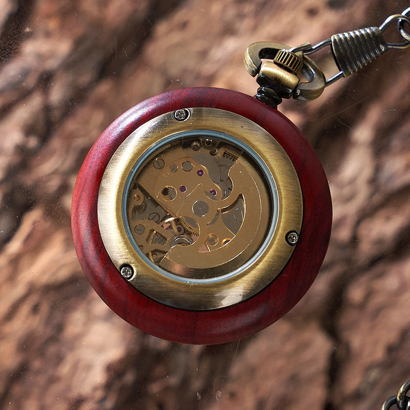 Orologio da tasca in mogano automatico