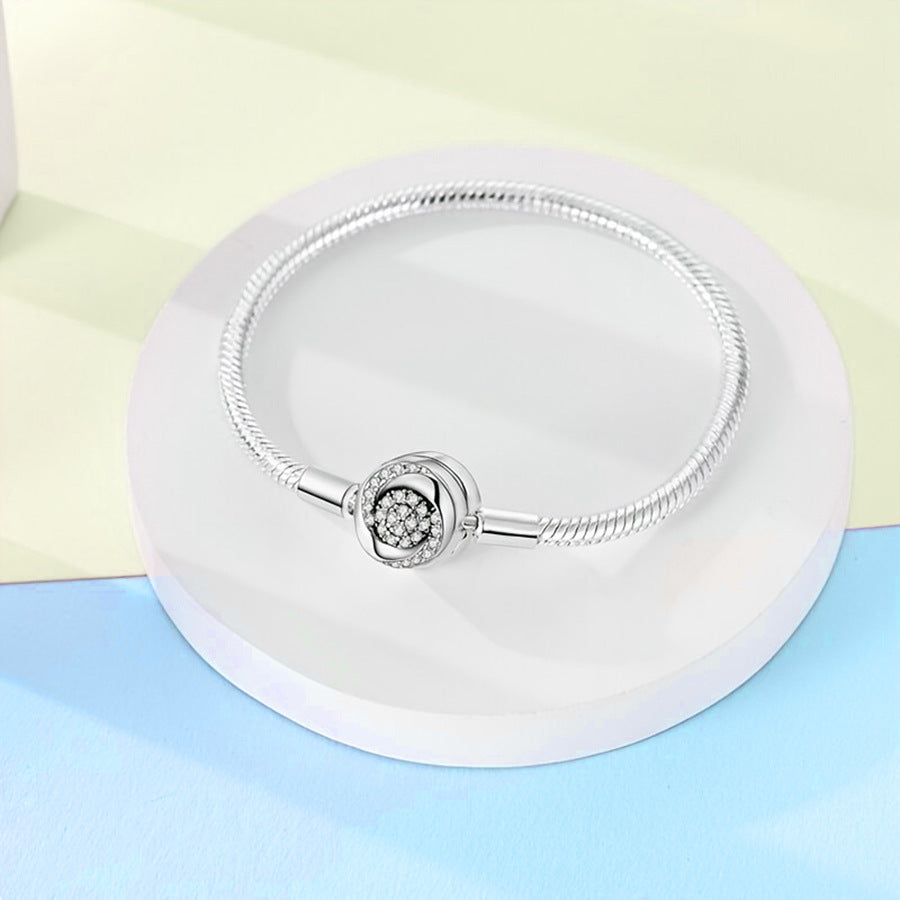 Bracciale intrecciato cuore argento 925