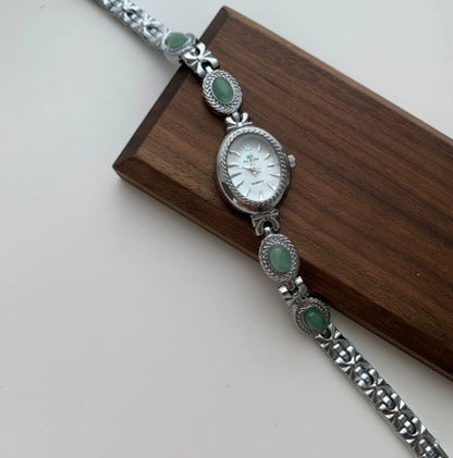 Orologio giada verde da donna al quarzo