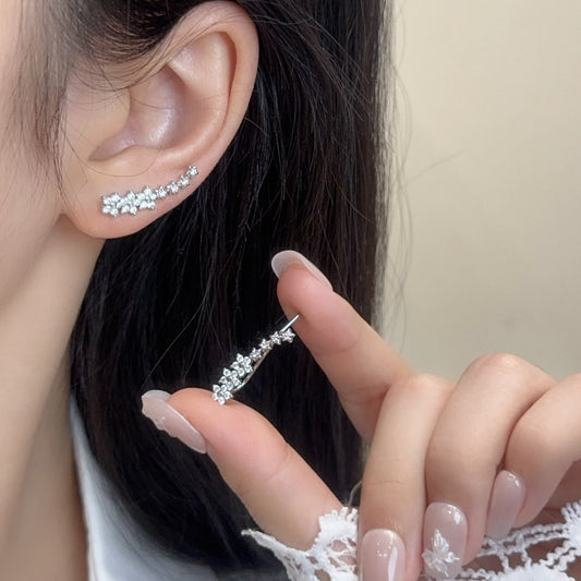 Orecchini floreali donna con strass