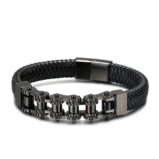 Bracciale geometrico titanio catena