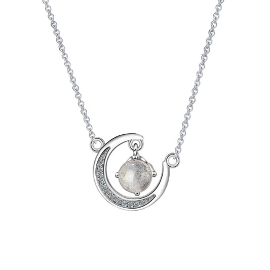Collana pendente luna cristallo
