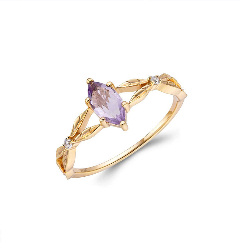 Anello ametista con zirconi