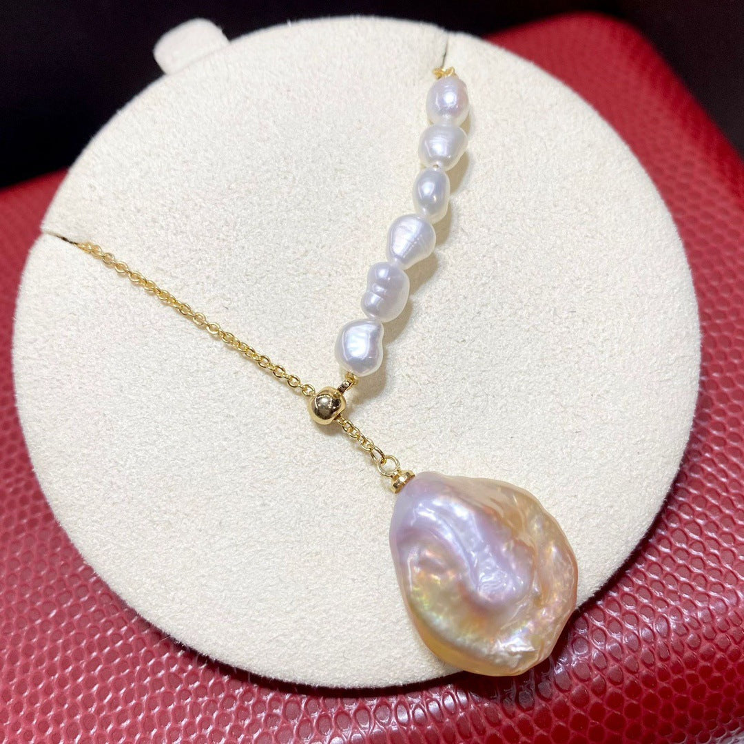 Collana perla barocca regolabile
