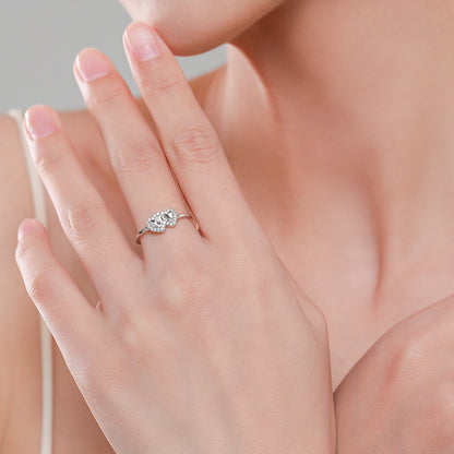 Anello argento cuore e farfalla
