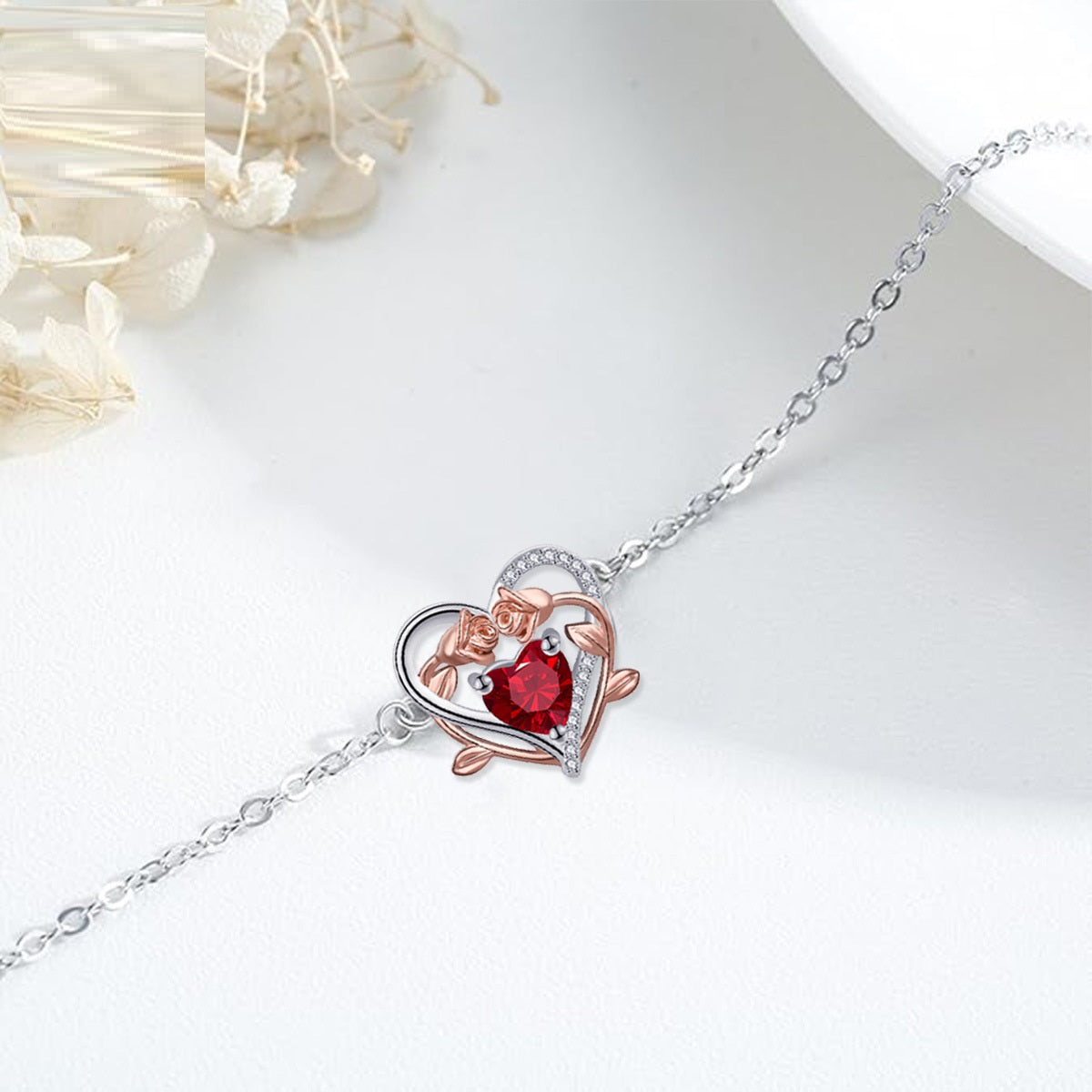 Bracciale cuore rosa