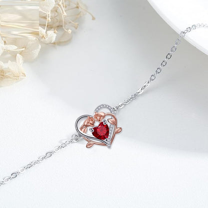 Bracciale cuore rosa