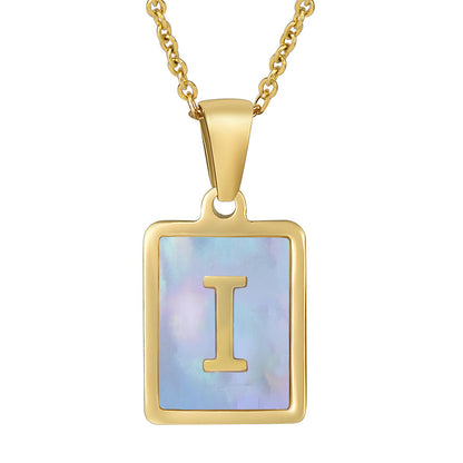 Collana titanio con lettera e conchiglia