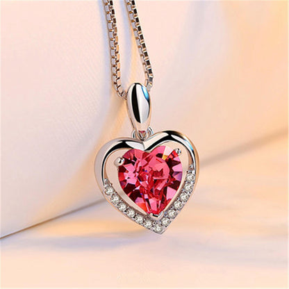 Collana cuore e cristalli