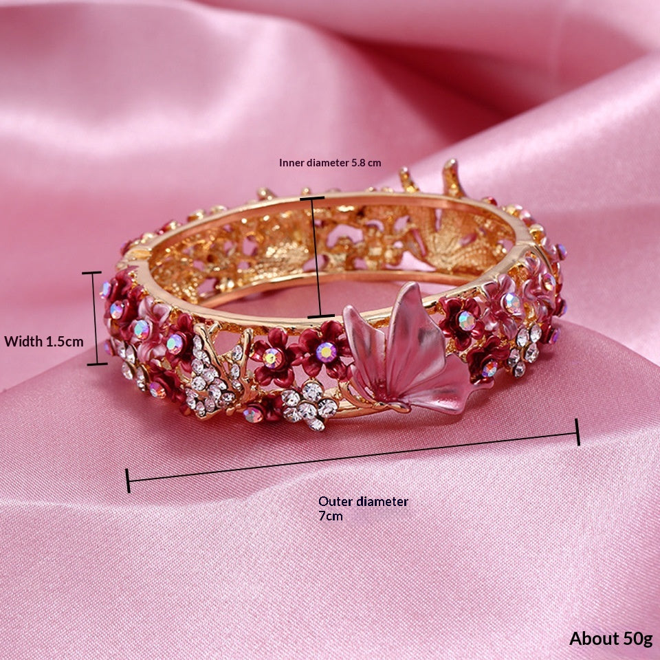 Bracciale farfalla e fiore aperto