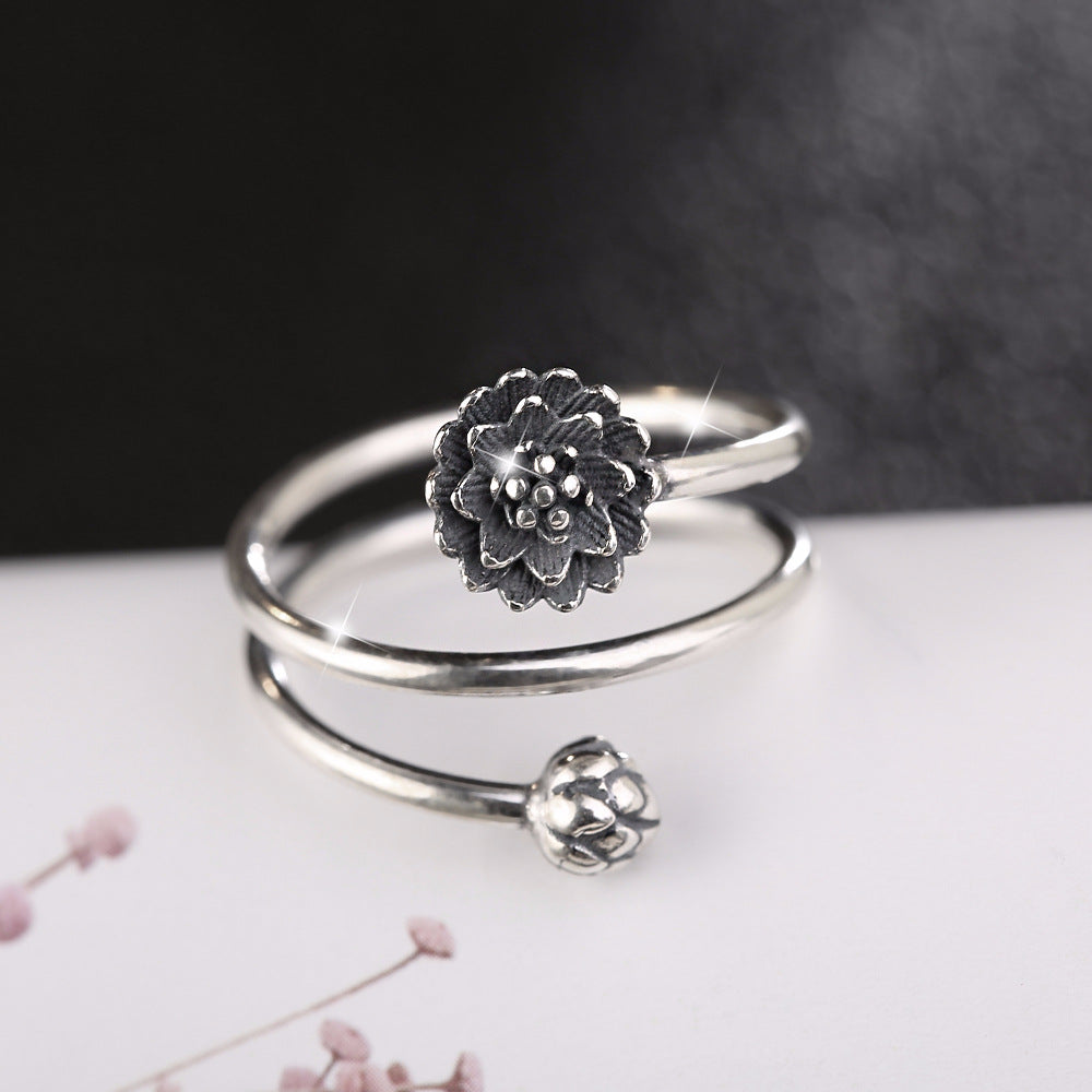 Anello loto argento personalizzabile