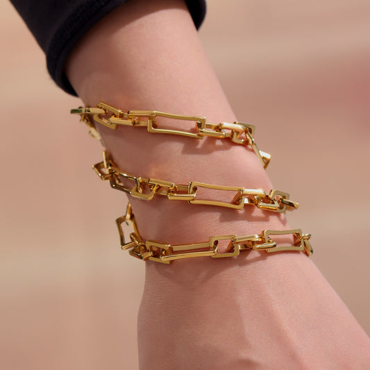 Bracciale catena quadrata donna