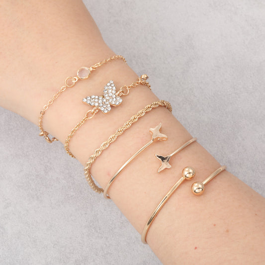 Bracciale farfalla con strass