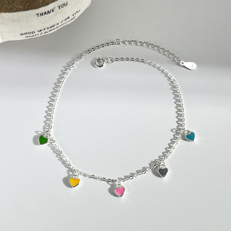 Cavigliera con cuore colorato