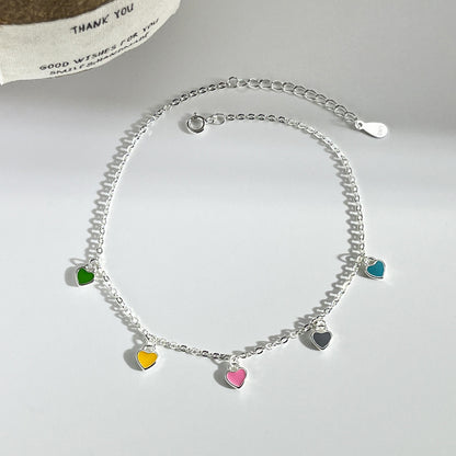Cavigliera con cuore colorato