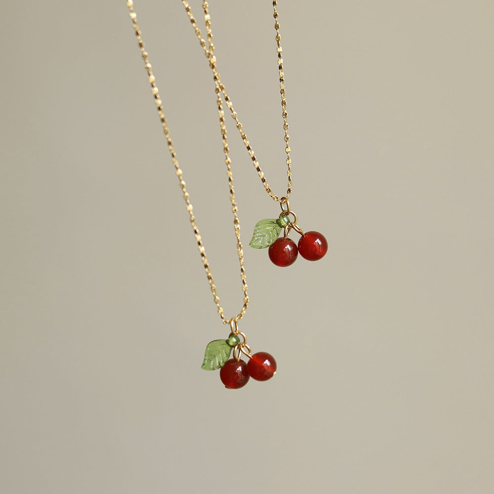 Collana ciliegia e mirtillo