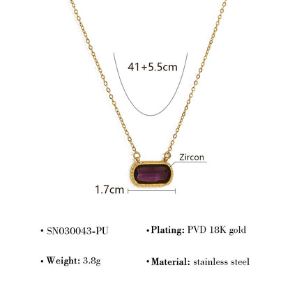 Collana ovale ciondolo quadrato