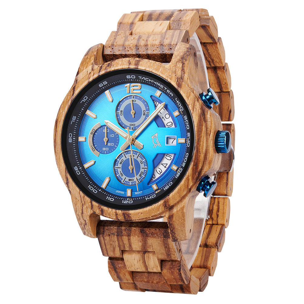 Orologio in legno vintage da uomo