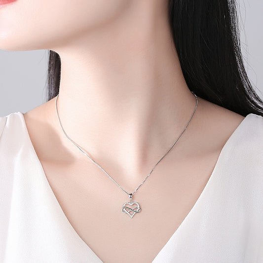 Collana cuore argento 925 eternità