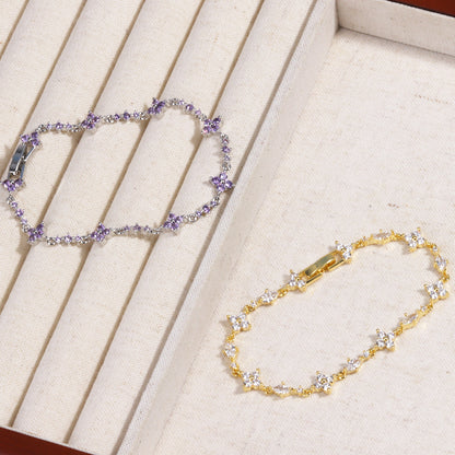 Bracciale quadrifoglio con nodo