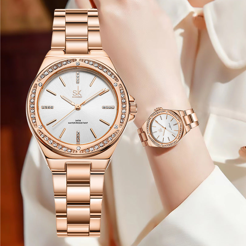 Orologio da donna al quarzo con zircone