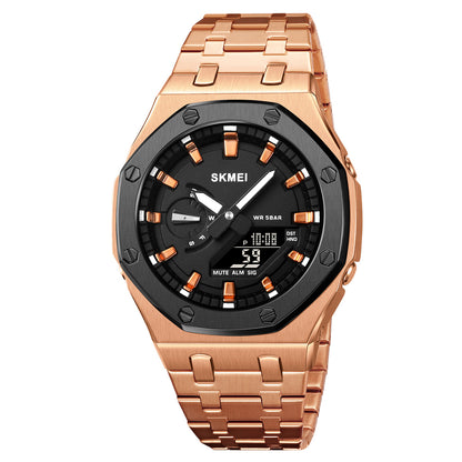 Orologio doppio quadrante quarzo multifunzionale da lavoro