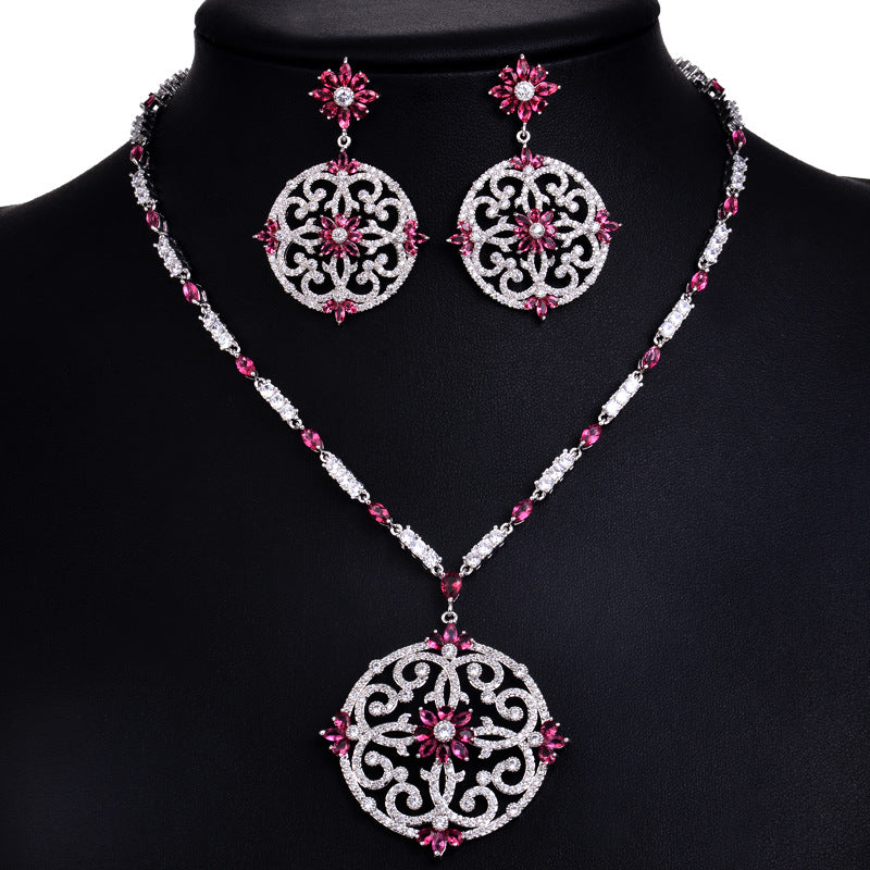 Parure collana e orecchini zircone