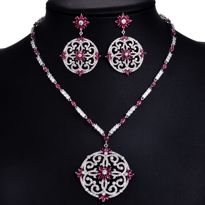Parure collana e orecchini zircone