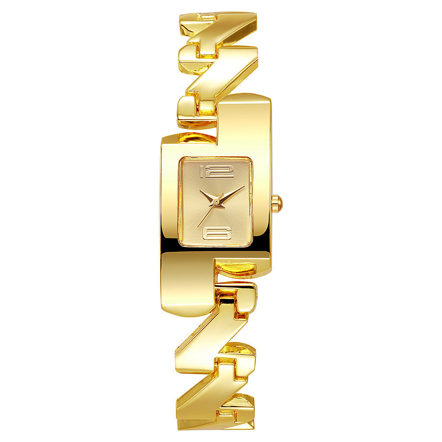 Orologio quadrato dorato in lega