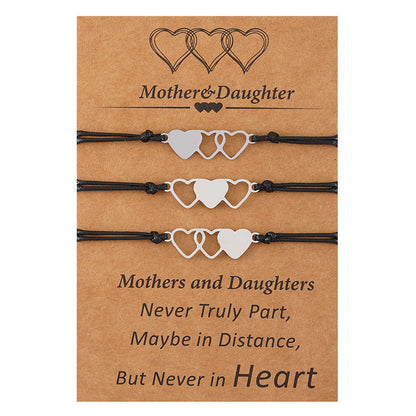 Bracciale intrecciato cuore mamma