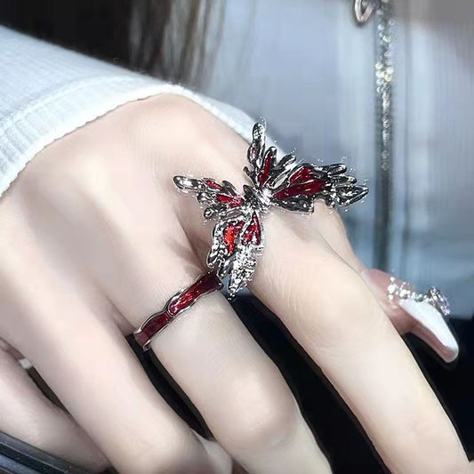 Anello Farfalla Rossa Regolabile