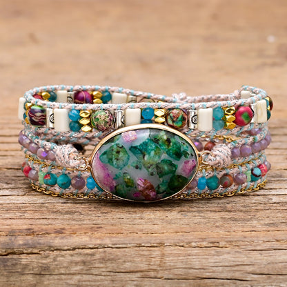 Braccialetto perline colorblock