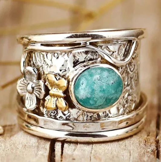 Anello pietra di luna e onice
