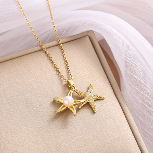Collana marina con zirconi