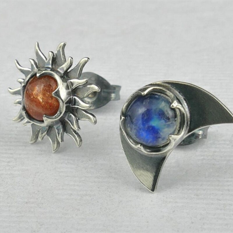 Orecchini sole e luna vintage