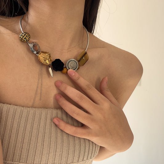 Collana intrecciata cuore vintage