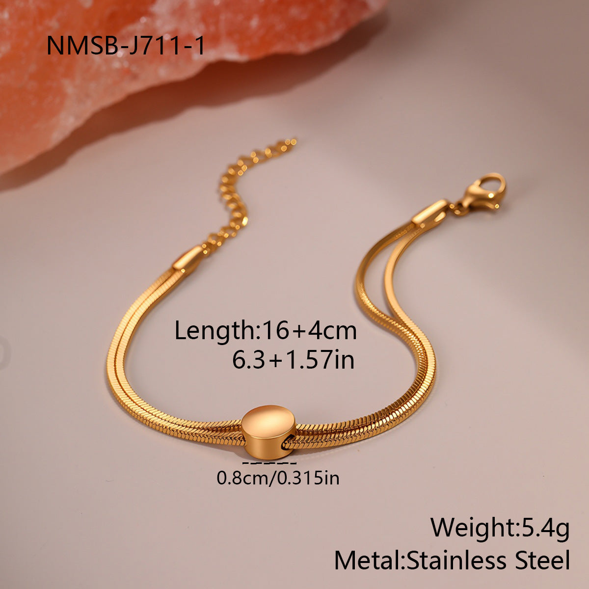 Bracciale catena serpente oro