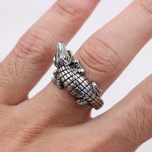 Anello coccodrillo titanio