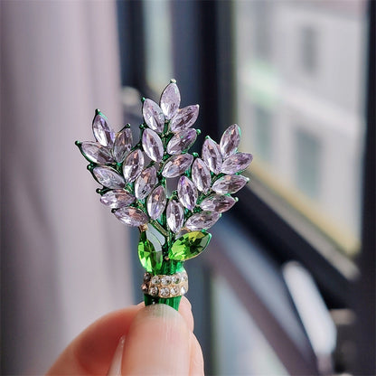Spilla lavanda e strass