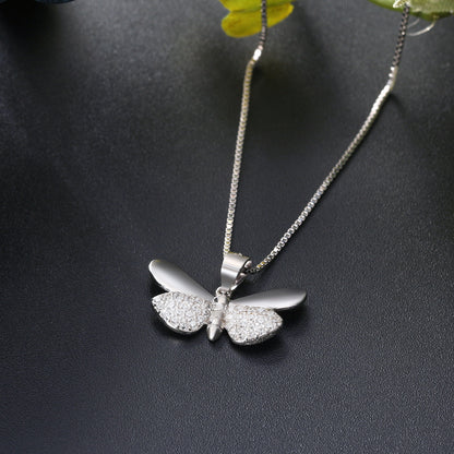 Collana farfalla zirconi in argento sterling