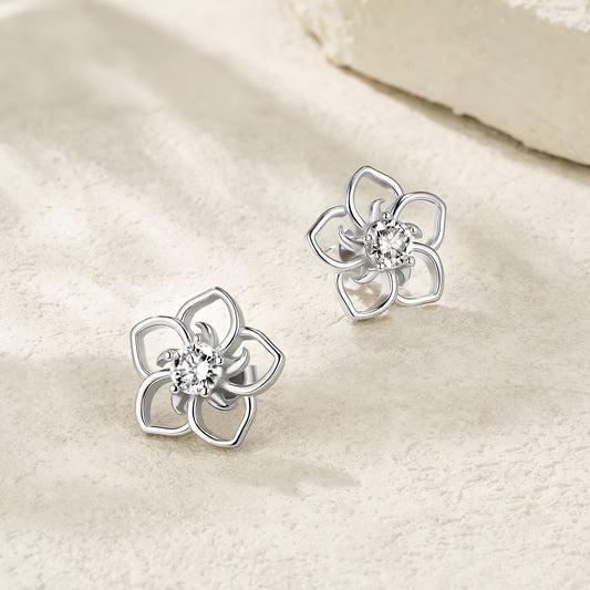 Orecchini fiore moissanite astratti