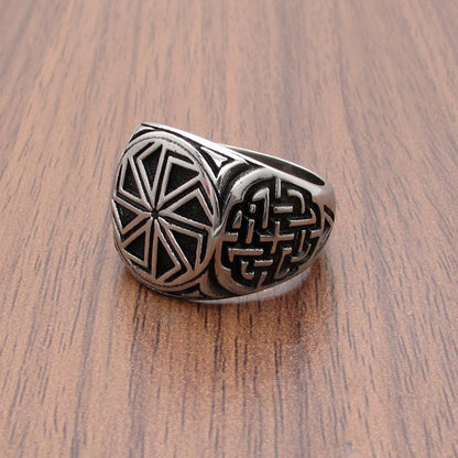 Anello titanio stile vichingo