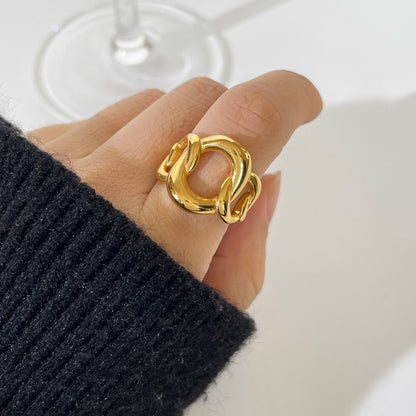 Anello catena spessa dorata